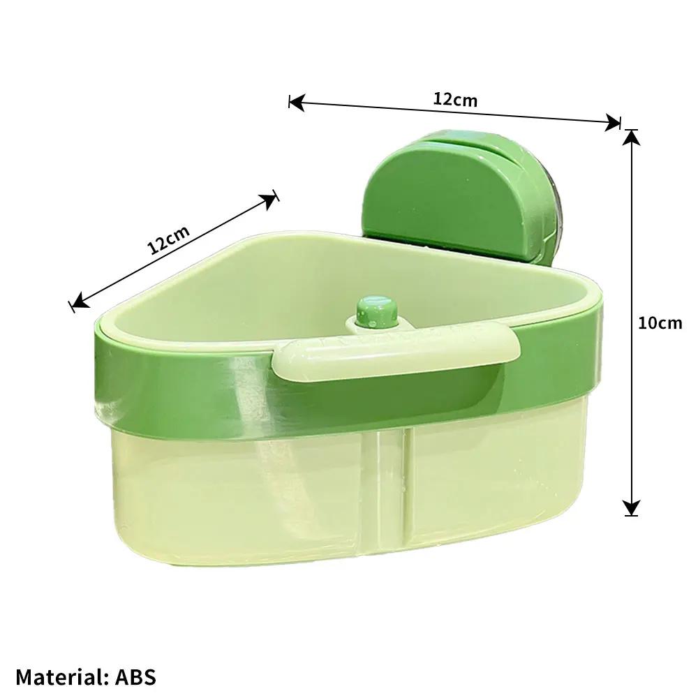 

HOMZY Угловая полка для раковины на присосках, дуршлаг для быстрого слива, самоочищающаяся корзина-дуршлаг для раковины, уловитель пищевых отходов для кухонной раковины зелёный