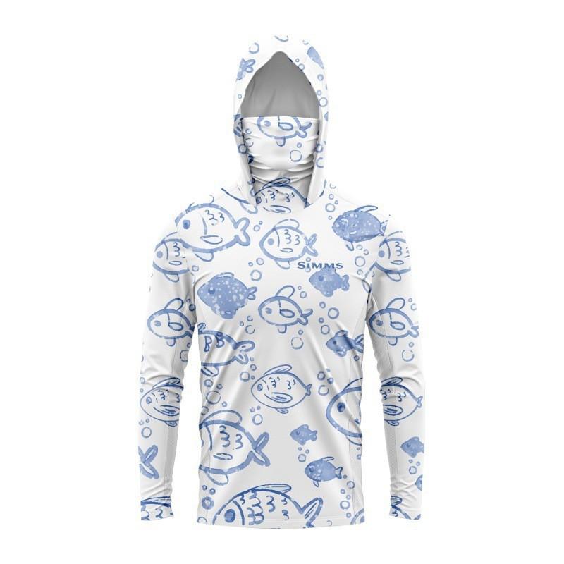 Mens Quick-Dry Fishing Hoodie With Face Cover Outdoor Bass Spinning Apparel Lightweight Sun Protection Shirt