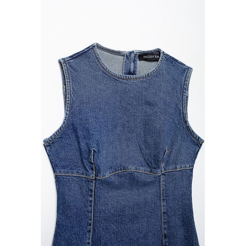 Kaslead New Arrival Women's Clothing Fashion Style Fashion Slim-Fitting Simple Short Denim Dress 8727280