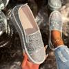 Large size casual rhinestone single shoes women's spring new shallow mouth thick bottom rhinestone fashion women's shoes