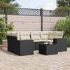 VidaXL Garden Lounge Set with Cushions 7 Pcs, Patio Sofas, Patio Furniture Set, Outdoor Furniture, Black 3254653