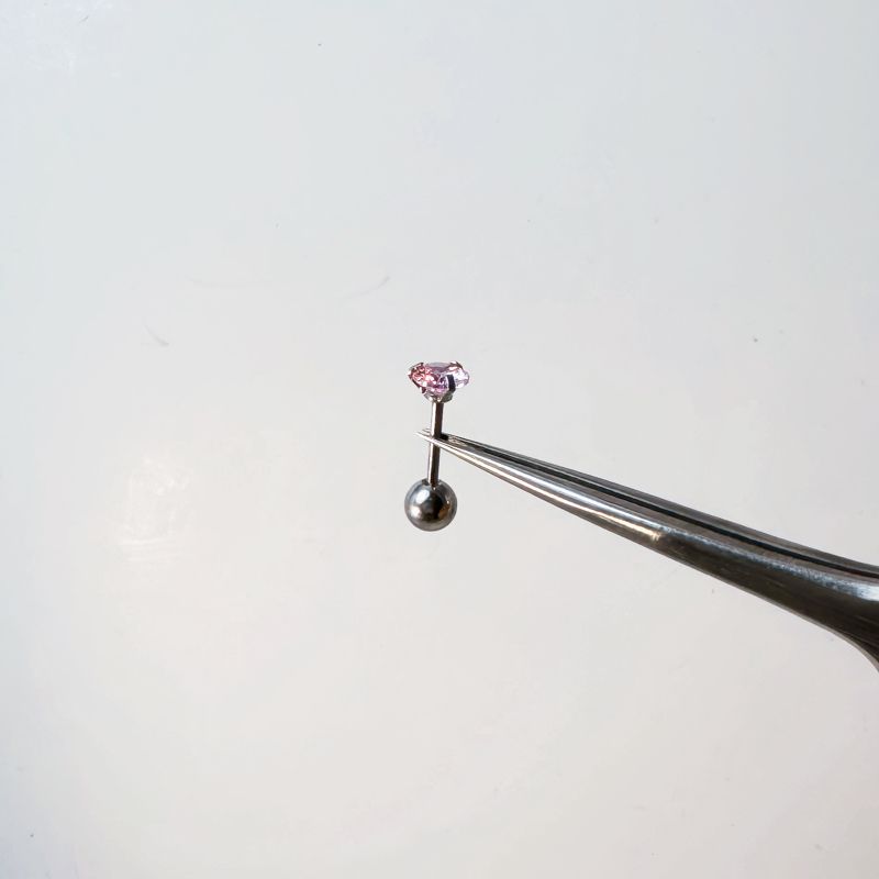 

22 Ding Mu Pink Heart Bow Stud Earrings Female Sweet Rhinestone Ear Ring Belt Buckle Earring Ear Clip 2# pink zircon earrings