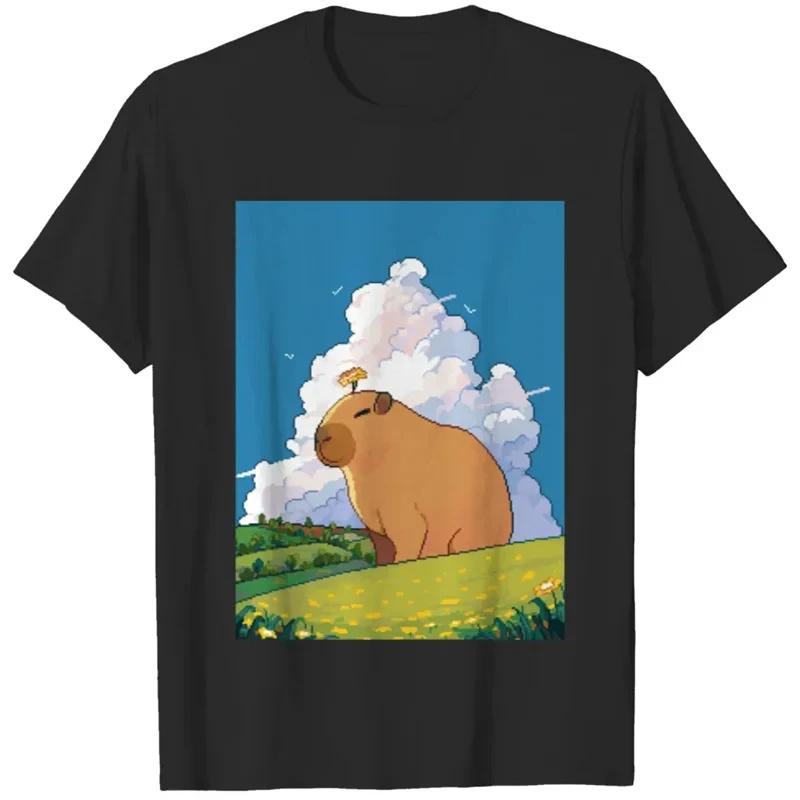 3D Printed Cute Capybara T Shirt For Men Animal Pattern T-Shirts Fashion Street Capybara Lovers Short-Sleeved Tees Loose Tops