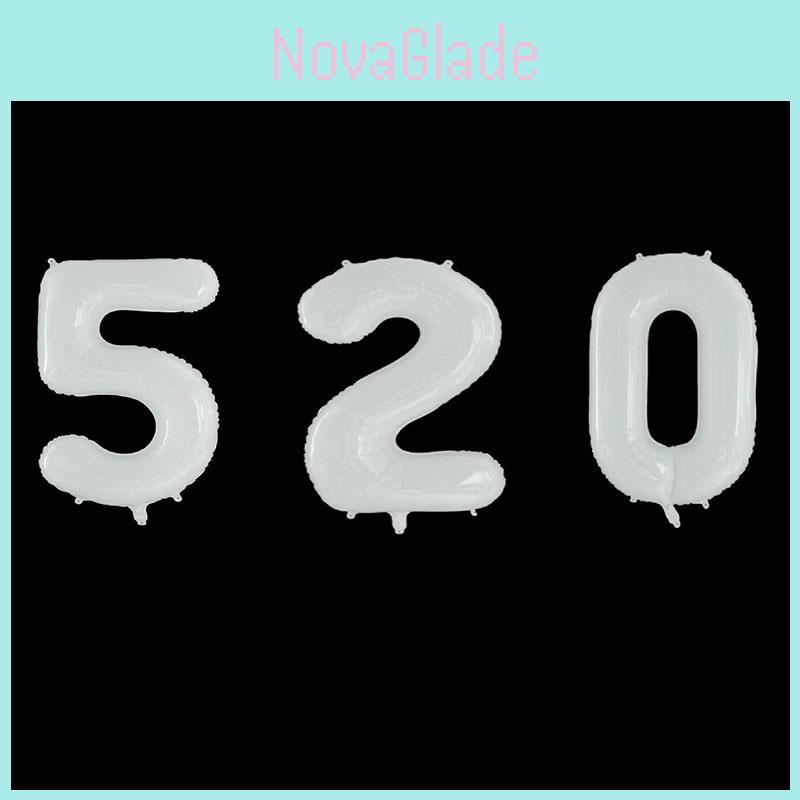 Elegant White 40" Giant Number Foil Balloons For Birthday And Party Celebrations