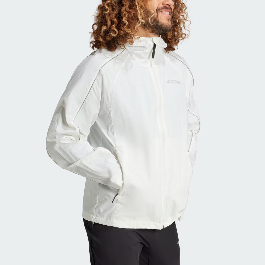 adidas Multi UPF Wind.RDY Jacket Outdoor Windproof Sports Zip Hooded Jacket Men Jackets White JG5709