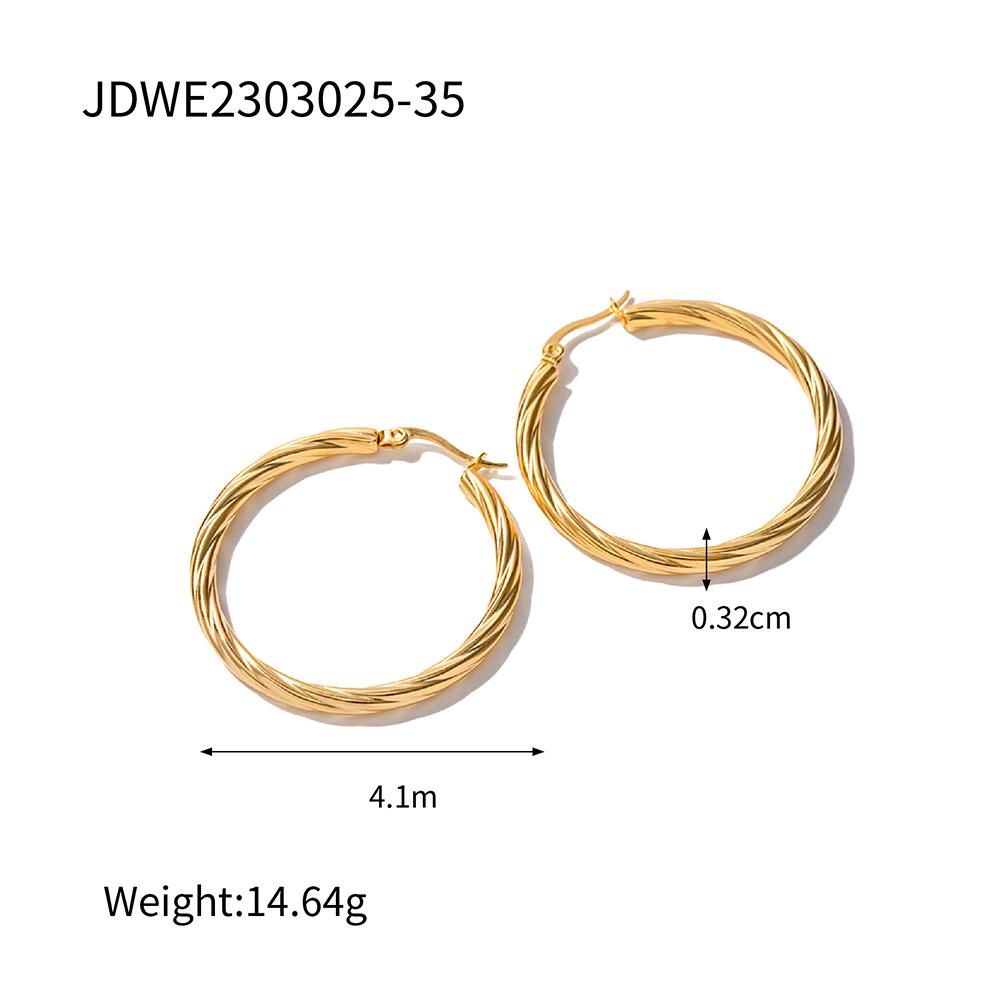 Youthway Fashionable Stainless Steel Hoop Earrings 18K PVD Gold Plated C-Shaped Minimalist Jewelry For Women 2025