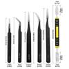 Stainless Steel Tweezers & Pry Bar Set - 10/11 Pieces with Canvas Bag