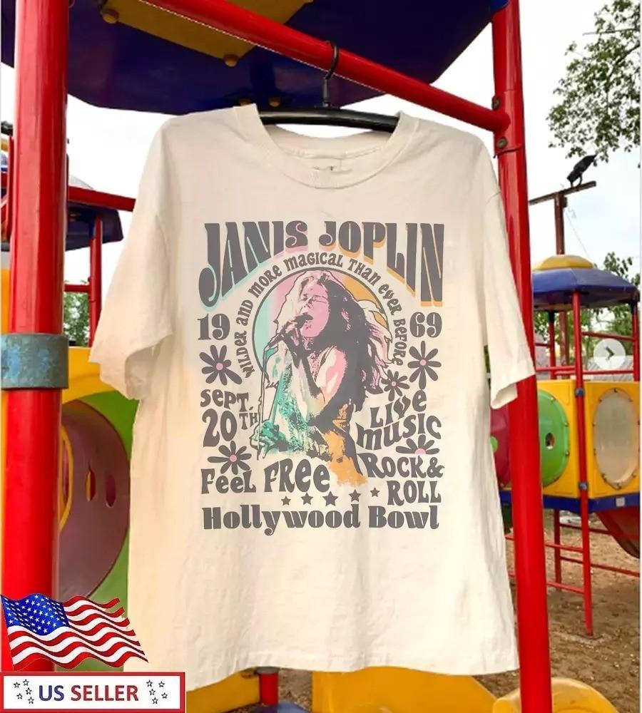 New Collection Janis Joplin Poster Gift For Fan Tour S to 5XL T-shirt White Unisex T-Shirt Graphic Tee XXXL