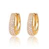 Hollow gold women's circular earrings, luxurious and fashionable women's circular earrings, Zircon accessories