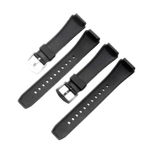 20mm Silicone Rubber Watch Strap with Convex Joint, Black, for Men and Women, Sport Watch Band, Bracelet, Accessories for Casio Edifice EF-552 (Black,