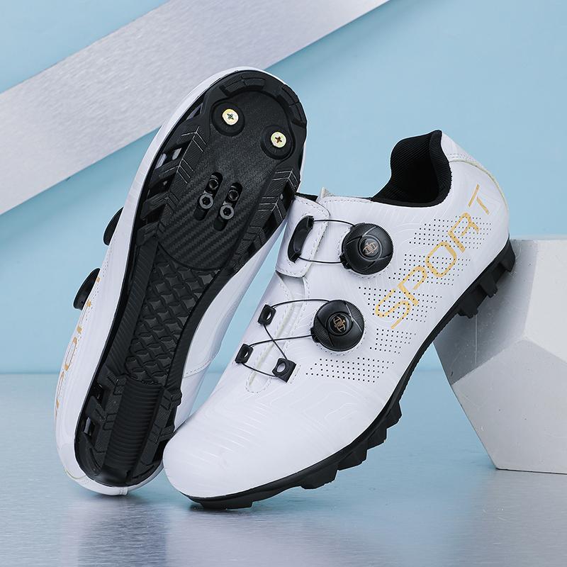 

Професійне чоловіче велосипедне взуття дихаюче на твердій підошві, шосейне велосипедне взуття Booster Lock, жіноче SPD, шосейне велосипедне змагання 44 білий