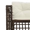 L shaped Garden Sofa with Cushions and Footstool Brown Poly Rattan