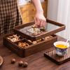 Solid Wood Dried Fruit Box with Lid Square Storage Box Multi Grid Snack Box Snack Platter Refreshments Plate Storage Bin