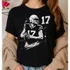Josh Allen Shirt, Vintage Football Grafik-T-Shirt, Nummer 17 Fanbekleidung