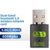 600Mbps Bluetooth 5.0 2 In1 Dongle Bluetooth BT+AC600 Wifi Network Adapter Dual Band WiFi Receiver Wireless Network Card