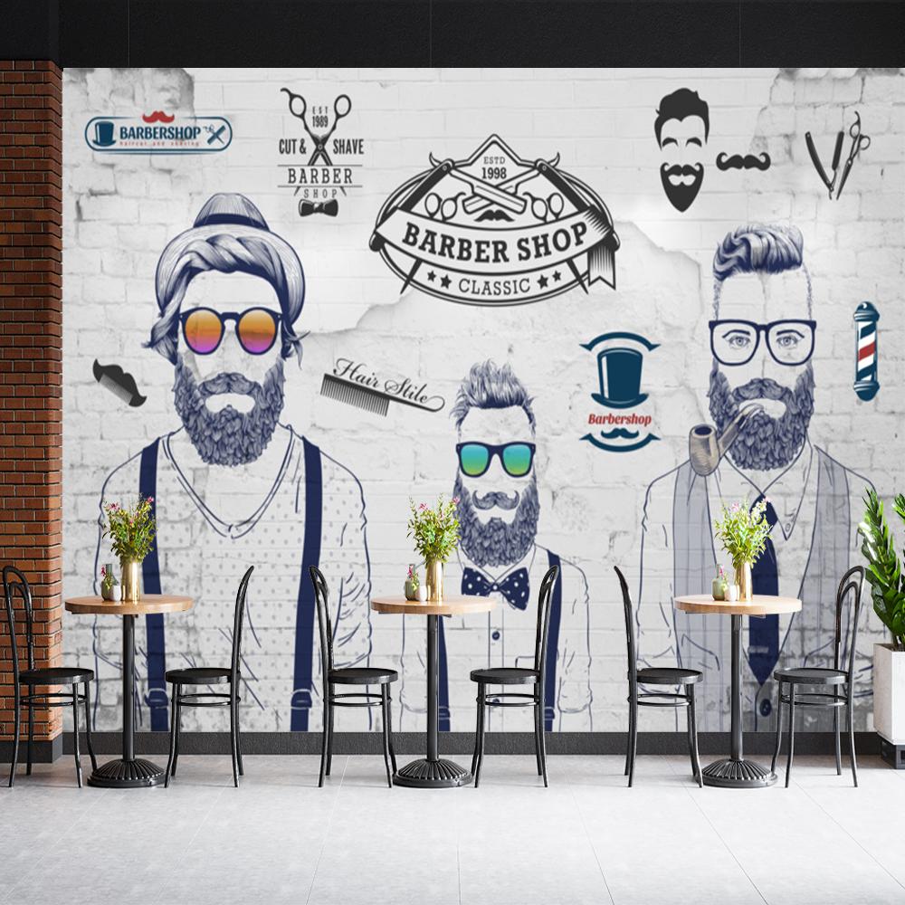 

Hair Salon Wall Murals Hairdressing Salon 3d Wallpaper Barbershop Background Wall Mural 200 cm(W) x 140 cm(H)