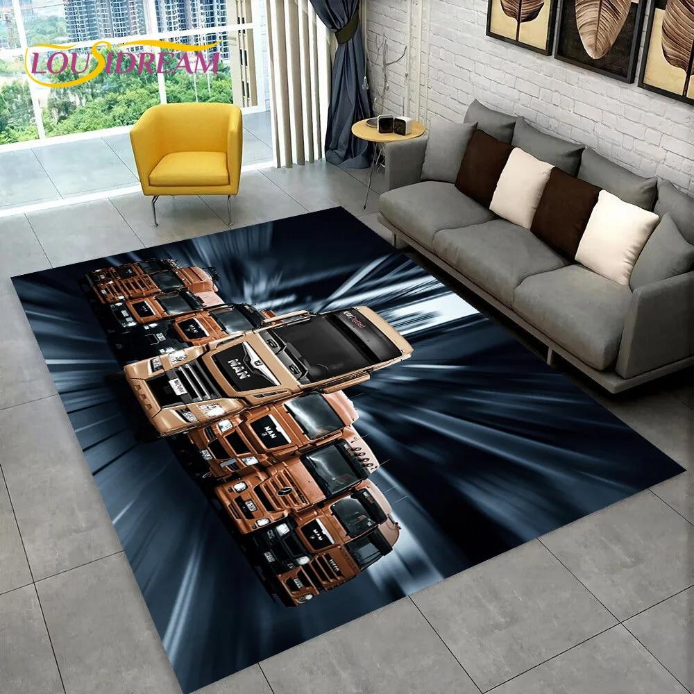 Latest MAN Truck Lorry 3D Printing Rug Carpet for Living Room Bedroom Home Decor,Floor Mat Non-slip Decoration for Sofa Doormat