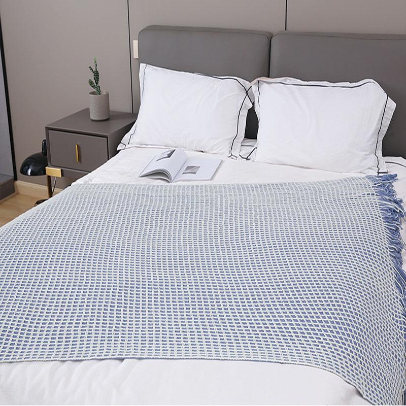Vier Jahreszeiten Waffel Strickdecke und Überwurf Moderne einfache Bett Ende Handtuch Nickerchen Sofa Bettdecke Bequeme Schal Decke Großhandel