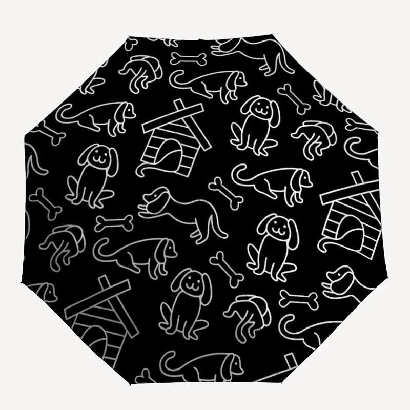 

1pc Dogs Bones Automatic Open/Close Umbrella, Windproof, Folding Compact Umbrella with Lightweight Design for Women/Men107