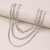 Women European Jewelry Layered Multi-Layer Micro-Set Pin Fashion Choker Personality Retro Exaggerated Necklace Jewelry