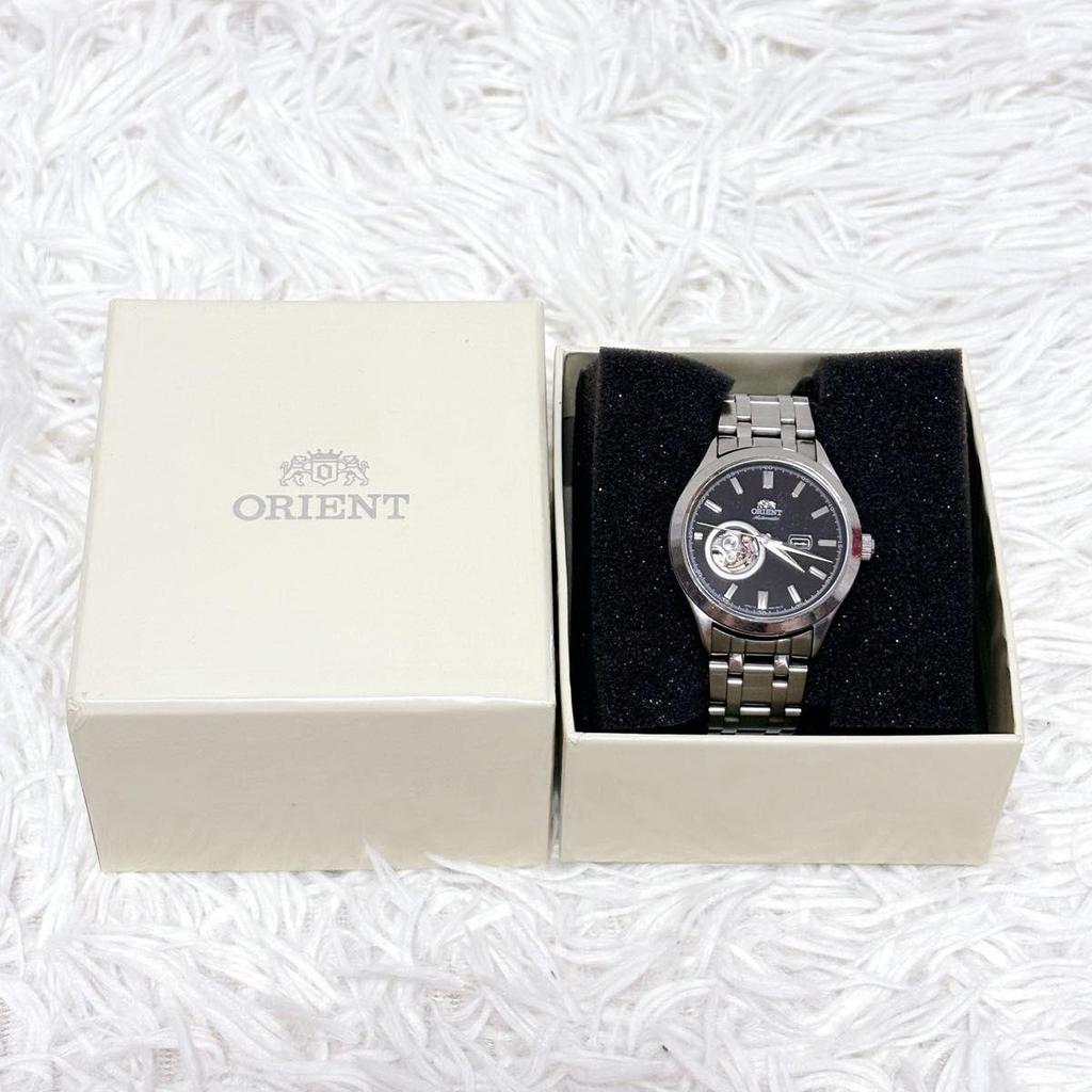 Used Orient DB05-C2 Automatic Watch Open Heart See-through Caseback Black Dial ORIENT Mechanical World Stage Collection