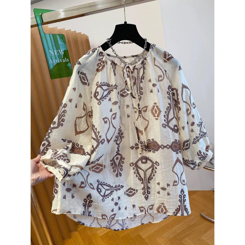 Bohemian Cotton Linen Women s Sun Protection Top - 2026 Summer Collection XXL