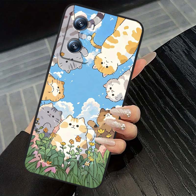 Cartoon Anime Capibala Art For OPPO Reno 5 6 7 A96 A40 A58 Realme GT A74 A78 Neo2 A74 A78 Find X5 X3 X7 X8 Black Phone Case
