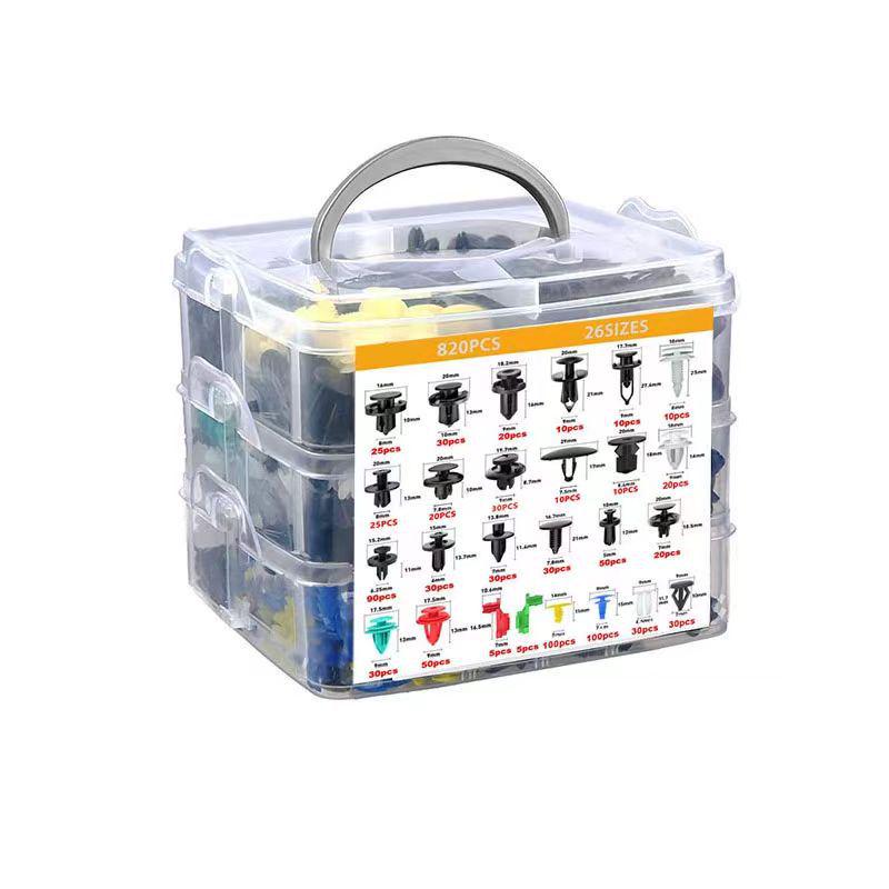 925-Piece Snap-in Car Fasteners Kit—Universal Bumper, Fender, Door Panel Clips, 26 Types