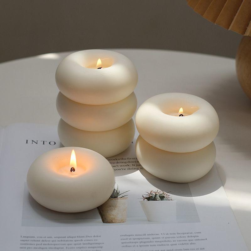 Aromatherapy Candle Round Solid Color Candle Creative Home Decoration Candle Bedroom Birthday Gift