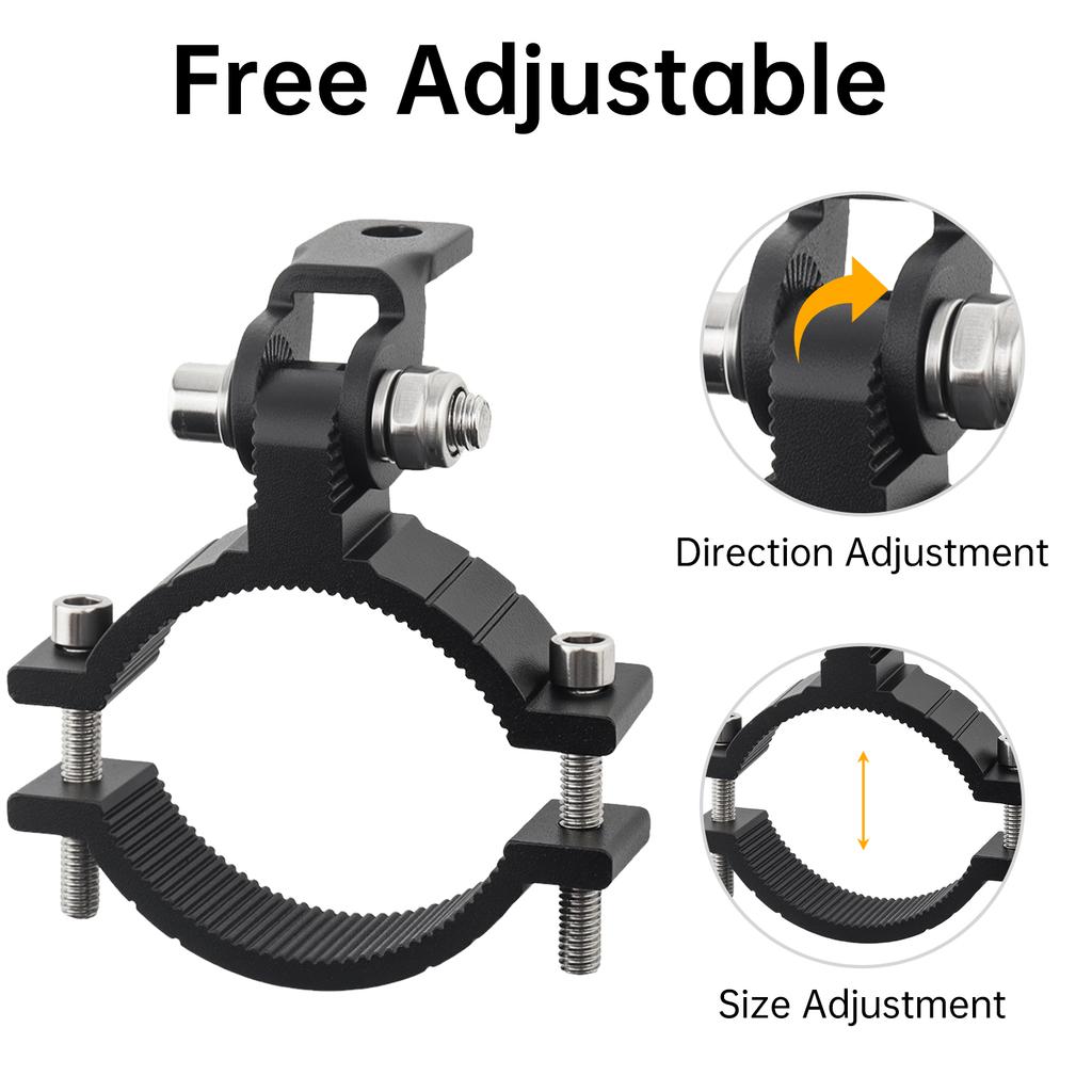 2pcs Motorcycle Spotlight Mount Clamp Bracket Aluminum Alloy LED Light Bar Tube Holder for Motorcycle Scooter Dirt Pit Bike SUV