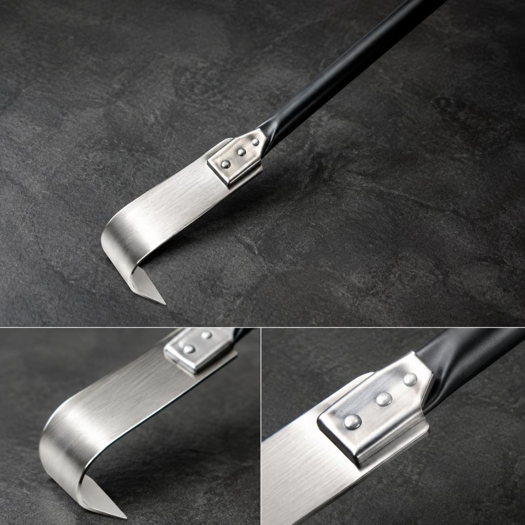 Tool Slip-Resistant Pizza Oven Ash Rake with Stainless Steel Head