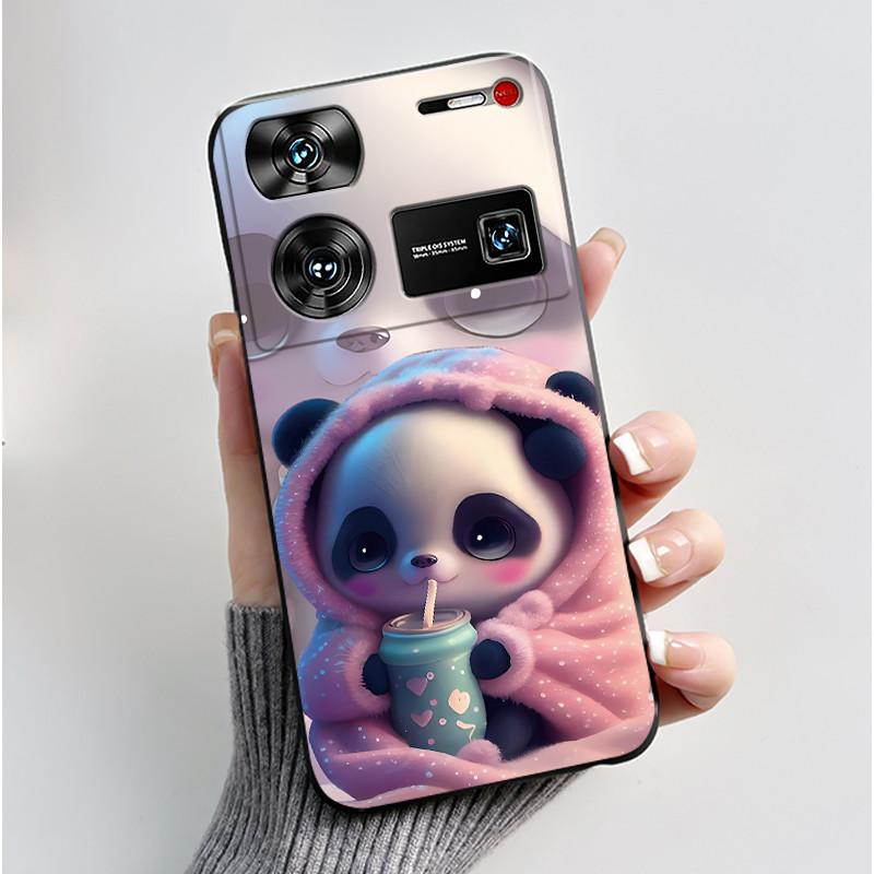 Case For ZTE Nubia Z60 Z70 Z70S Z50 Ultra Cute Love Heart Rabbit Matte Black Soft Silicone Cover For Nubia Z60Ultra Fundas Shell