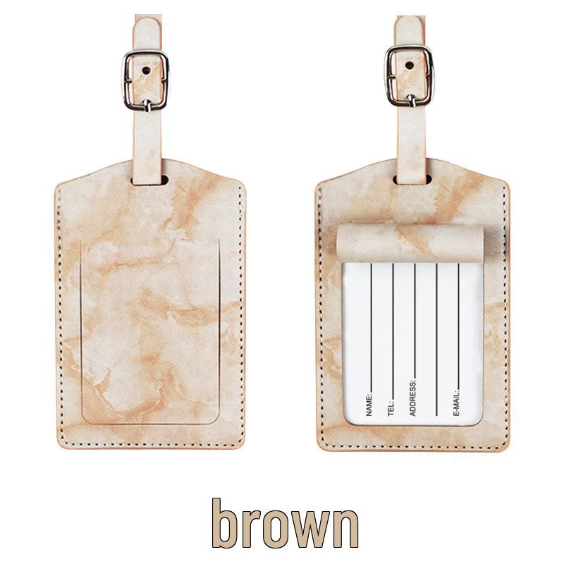 Metal Buckle Boarding Pass and PU Leather Luggage Tag with Hot Stamped Paper Card