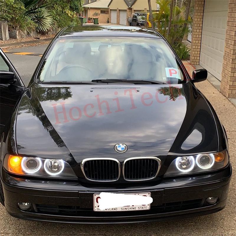 White 120W LED Angel Eyes Position Lights for BMW E39 E53 E60 E61 6312694048 63126916097 63126929309, Halo Ring Headlight Bulbs