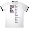 The Stone Roses Unisex Adult Tour 2013 Ringer Back Print T-Shirt