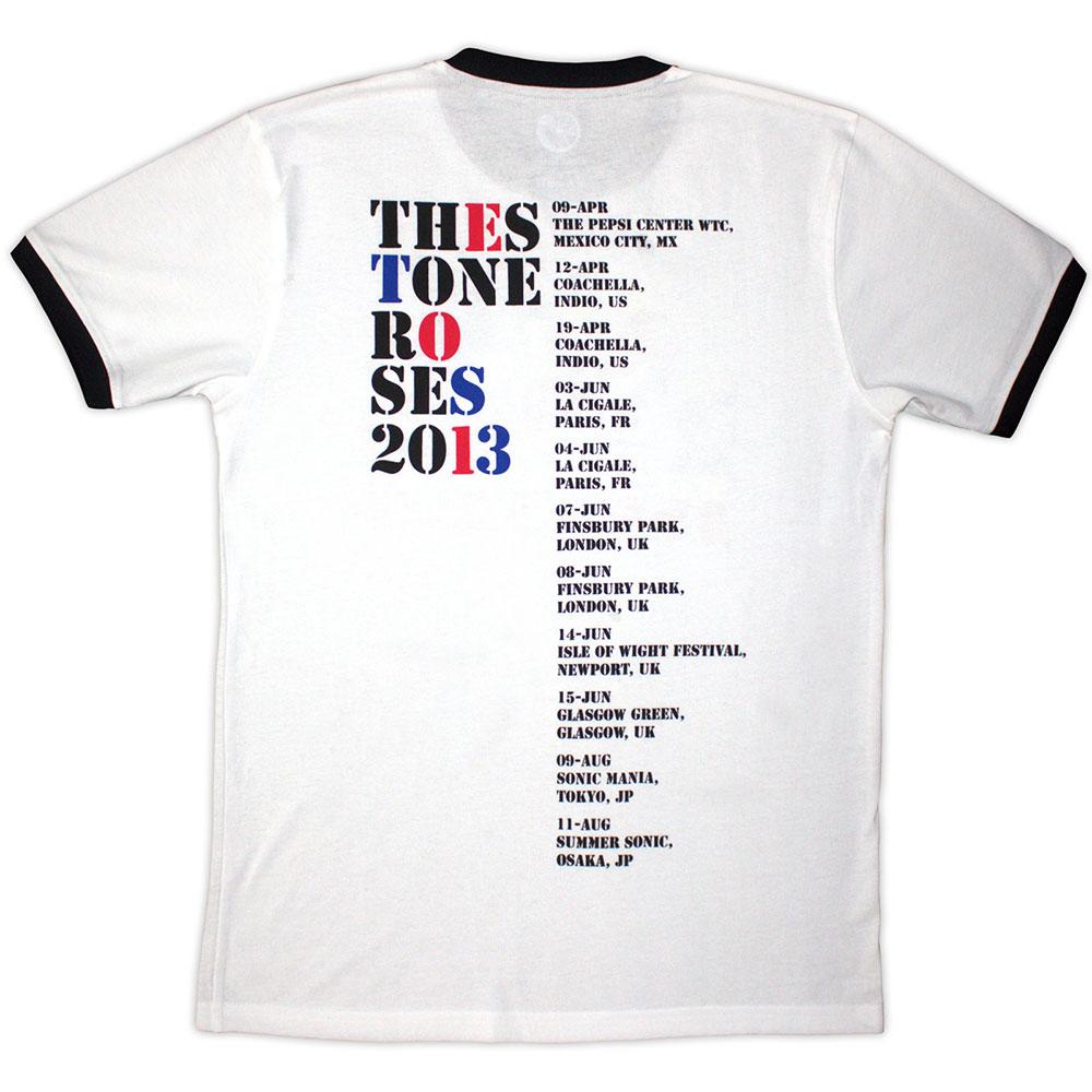 The Stone Roses Unisex Adult Tour 2013 Ringer Back Print T-Shirt
