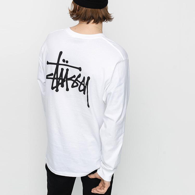 Stussy Basic Long Sleeve Tee Unisex Tops White 1994143