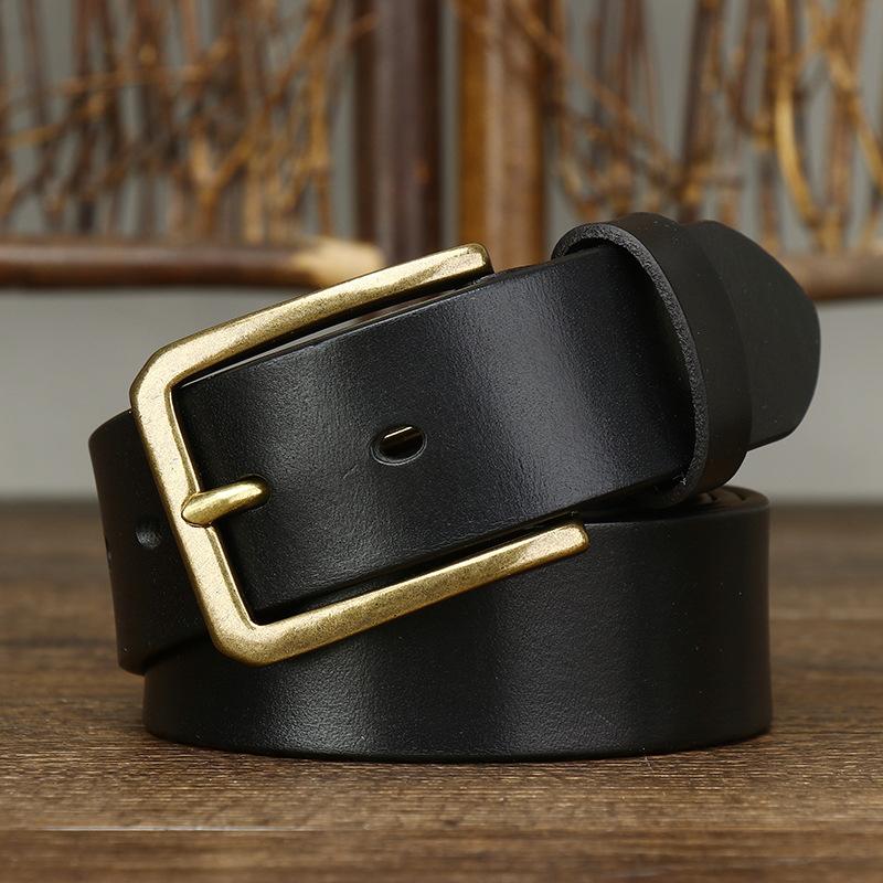 Ledergürtel Herren Farbdurchdringung Erste Schicht Reines Rindsleder Schlicht Lässig Alleskönner Jung und Mittelalt Businessgürtel