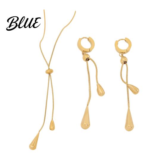 Jewelry Set Electroplating Process Water Drop Adjustable Y Shape Slider