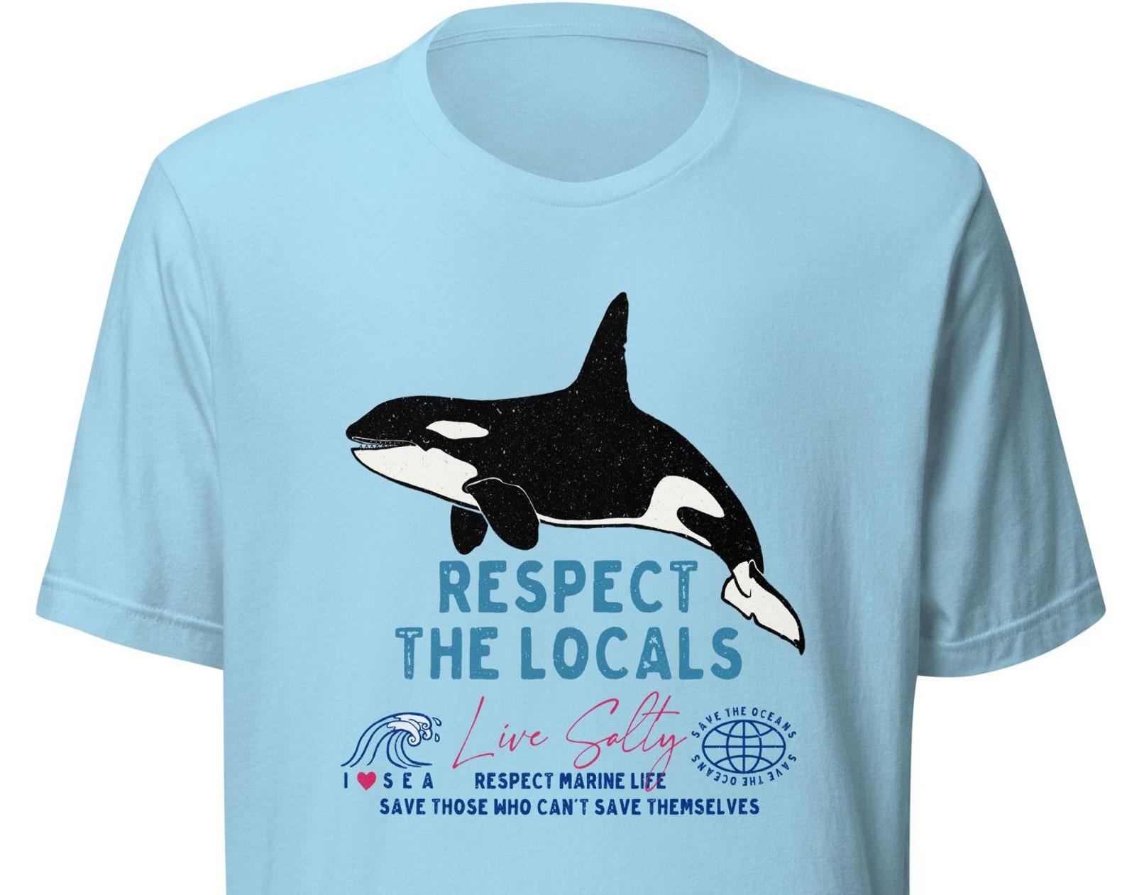 Respect The Locals Orca T-Shirt, Beachy Ocean Tee 2XL