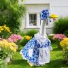 Spring Pastoral Dress & Hat for Porch Goose 58cm, Wedding Holiday Decoration, Yard Patio Lawn Outdoor Goose Costume Outfit