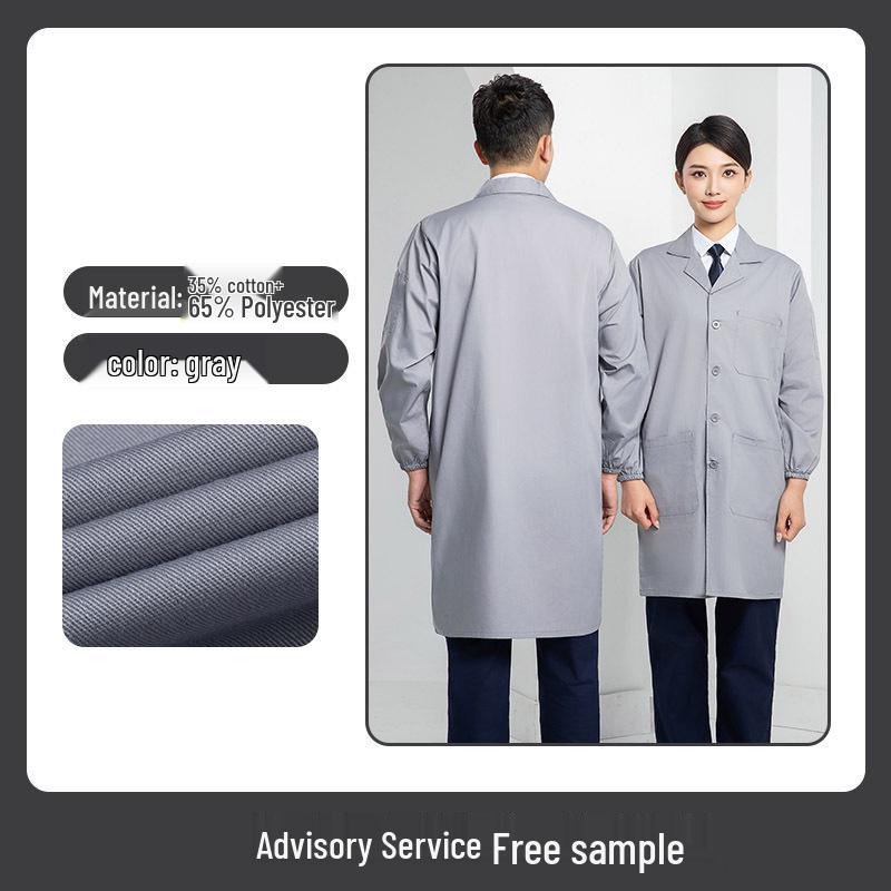 Men's Anti-Static Wear-Resistant Work Coat - Mid-Length, Thickened for Labor Protection