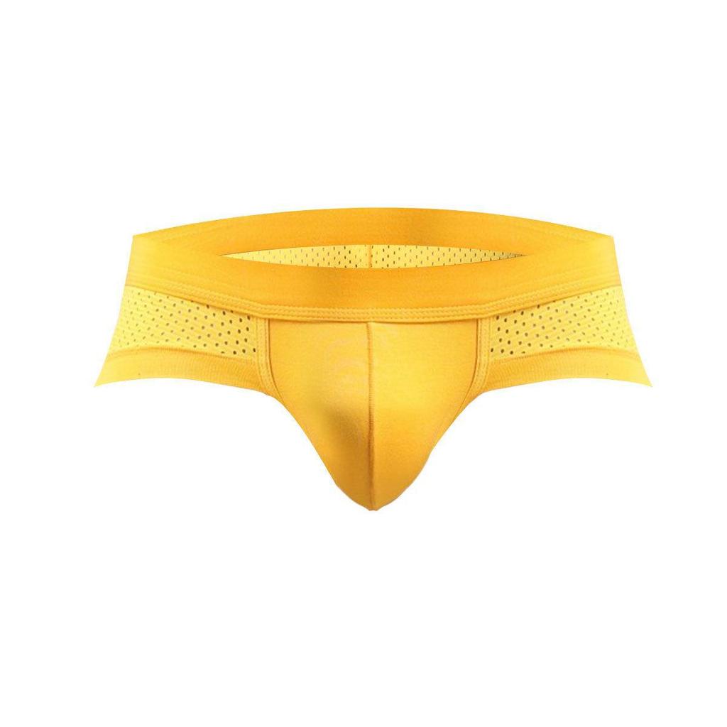 Men's Low-Rise Sexy Breathable Modal Mesh Briefs - Red, Large Size