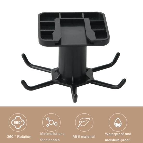 Kitchen Utensil Hanger Under Cabinet Spoon Storage Hook 360 Degree Rotating Self-adhesive No Drilling Anti-slip Brush Spatula Ladle Food Clip Hanging