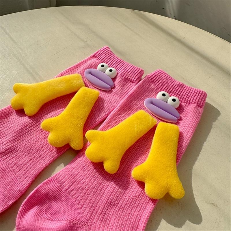 1 Pair Cotton Crew Dress Socks Simple Ankle Socks Trendy Bootie Socks Cartoon Doll Calf Socks for Womens Streetwear