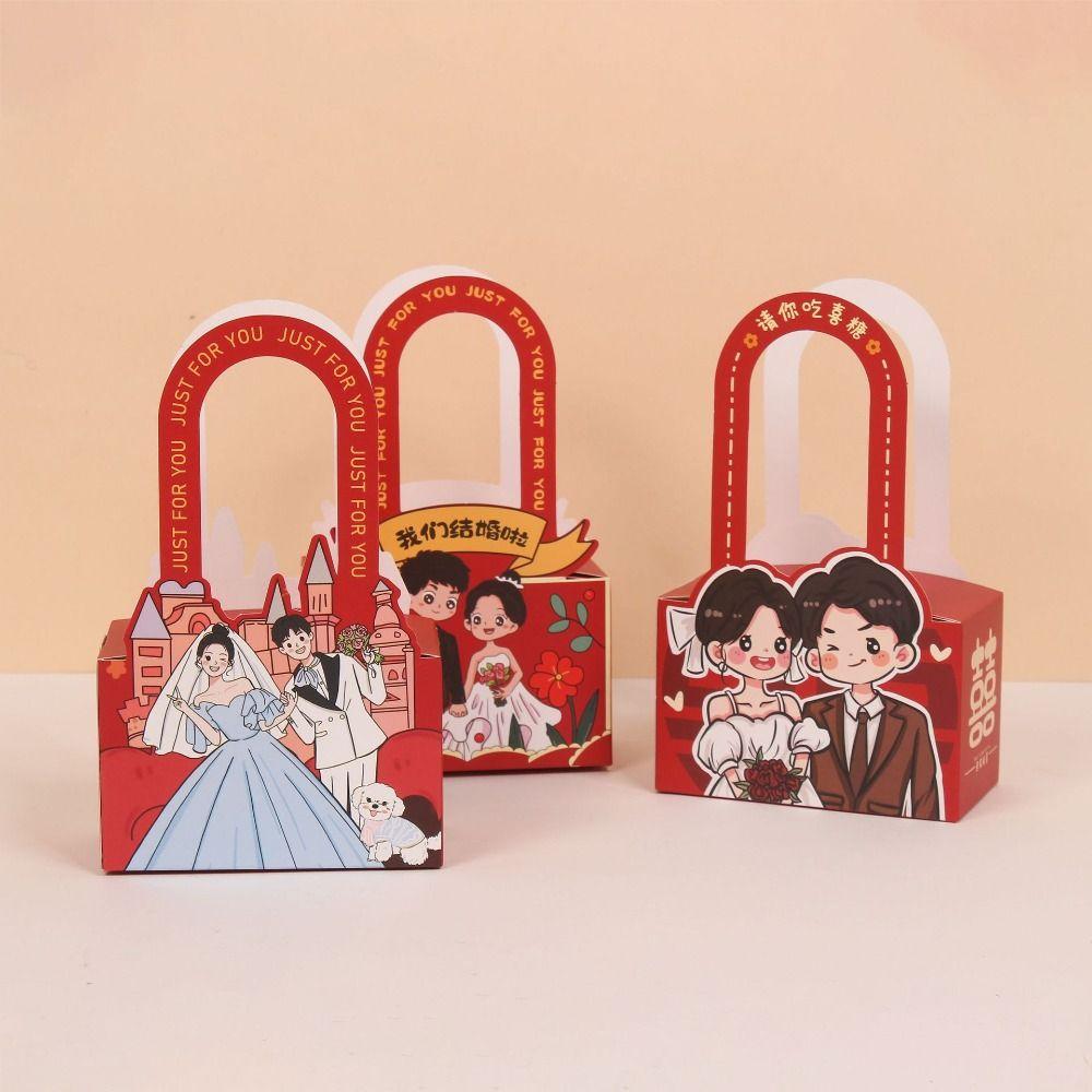 

10pcs Paper Wedding Gift Box Cute Storage Box Wedding Accompaniment Candy Box Candy Style 1