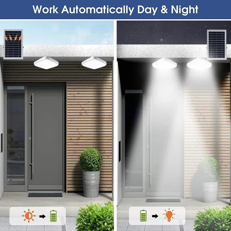 60/500W LED Solar Ceiling Light IP66 Waterproof Indoor Home Top Ceiling House Outdoor Garden Pandent Light Living Room Lighting