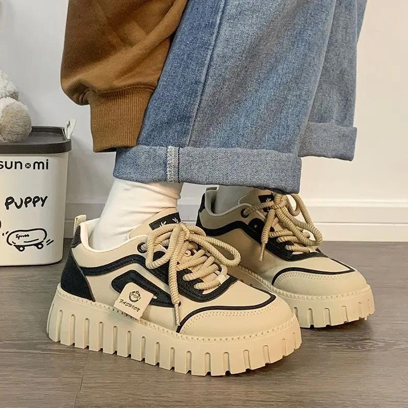 Fashion 2025 New Contrast Color Women's Athletic Shoes High Quality Cheap Y2k Fashion Light Comfortable and Elegant Ladies Footwear Sale