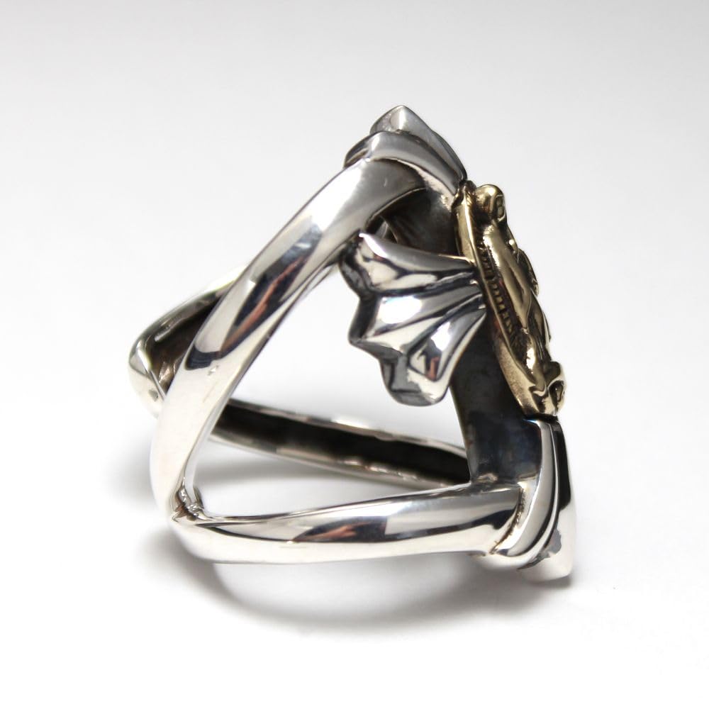 Maria Mexico Cross Good Vibrations Wide Sterling Silver 925 [goodvibrations] Ring, Men's Ring,