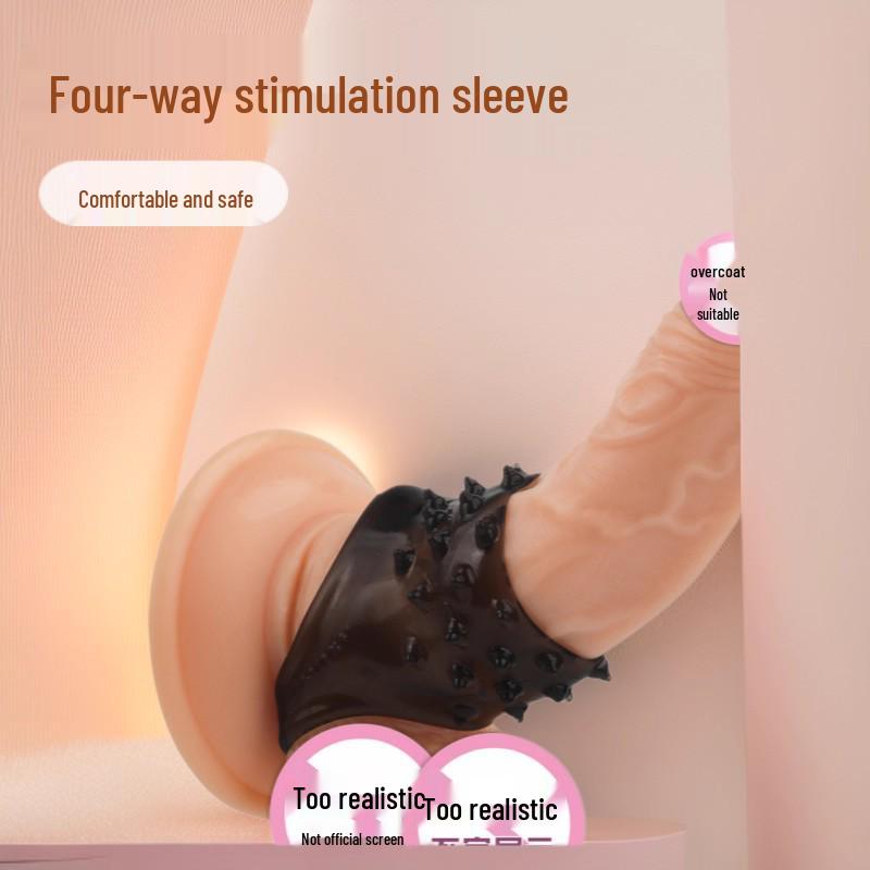Yun Man Soft Rubber Male Penis Sleeve with Stimulating Granules & Spikes - Intimate Couples Set
